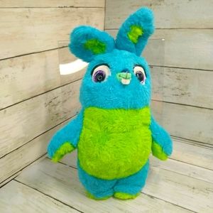 Disney Pixar ToyStory4 12"L Blue Green Friendship Bunny Fuzzy Plush Purple Eyes